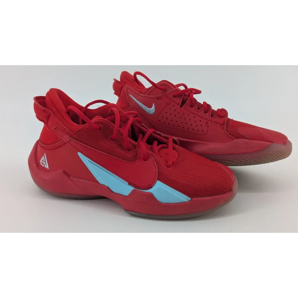 Nike Giannis Immortality Red Light Blue Basketball Shoes CZ4099-600 Kids Size 1Y